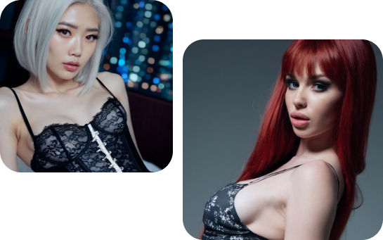 AI-generated women created with Fantasy AI Girlfriend Generator